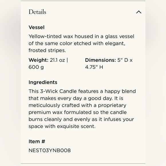 Nest Sunlit Yuzu & Neroli Three-Wick Candle, BRAND NEW - Picture 7 of 8